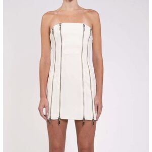 NONCHALANT LABEL Gayle Zippered Mini Dress‎ White X-Small